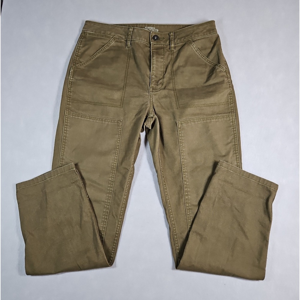 REI Womens Green Canvas Double Knee Reinforced Utility Pants Size 12